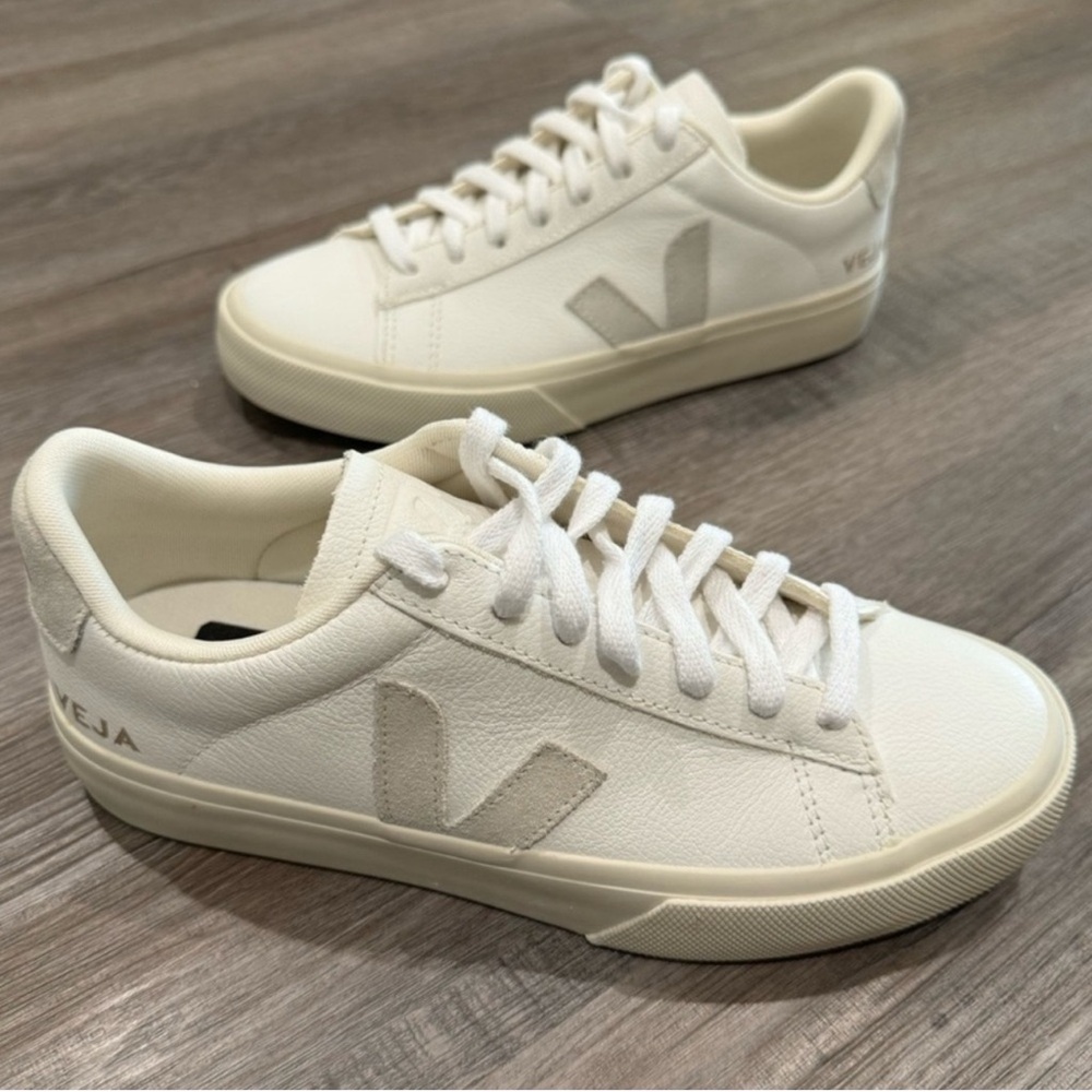 Veja Campo white natural Suede Leather Sneakers